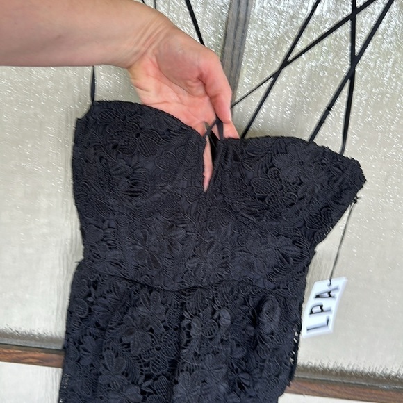 LPA Madonna Lace Corset Midi Dress - Black size Small - Picture 5 of 9